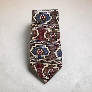 Vintage Wembley Silk Tie Necktie Aztec Multicolor